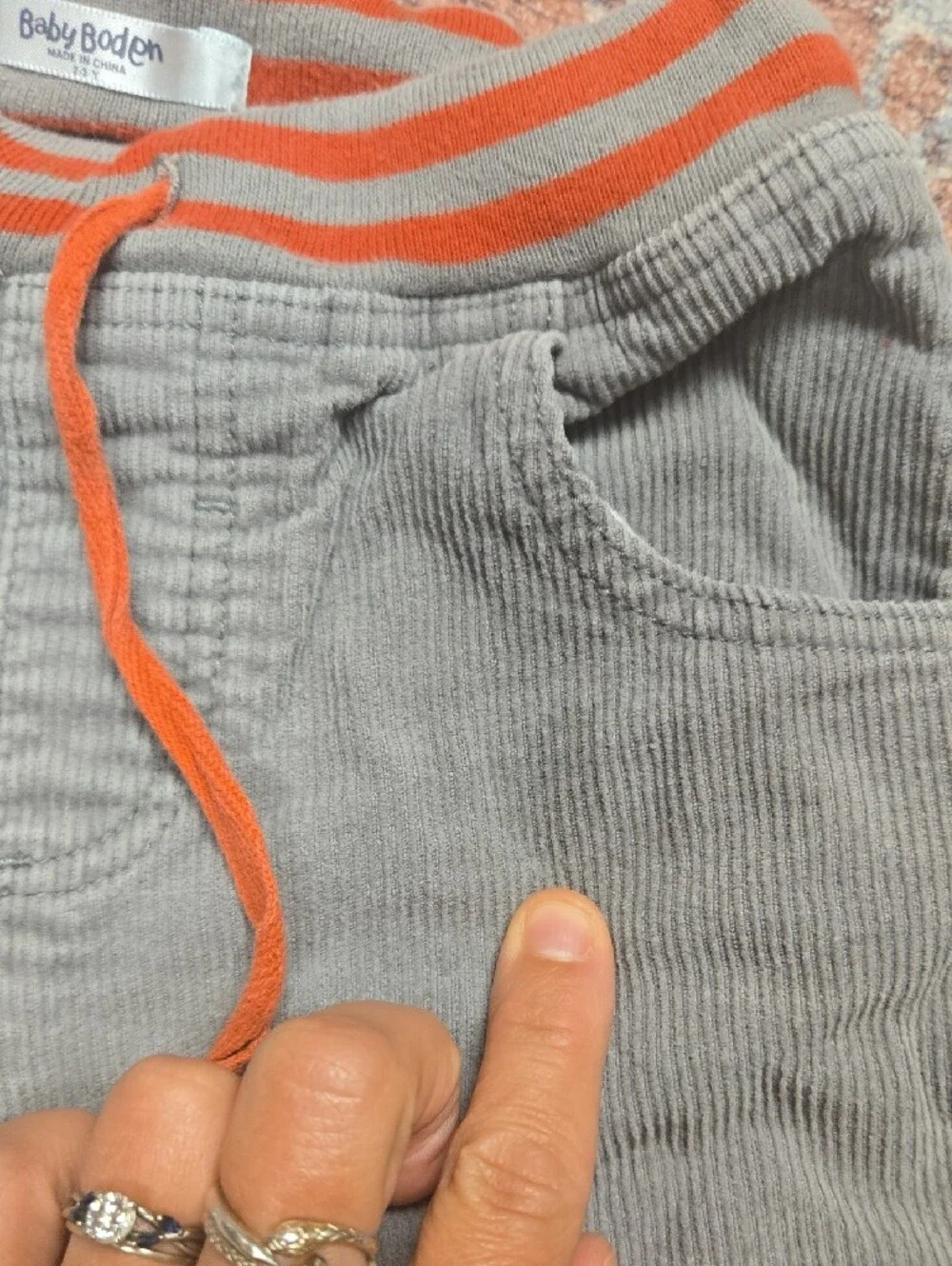 Mini Boden Gray & Orange Star Joggers and Light Wash Jeans Bundle